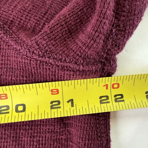 American Eagle Outfitters Mens Button Hoodie Maroon Burgundy Pullover Medium - Picture 5 of 14